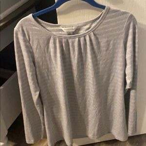 Used, L, silver & gray sparkly long sleeve shirt